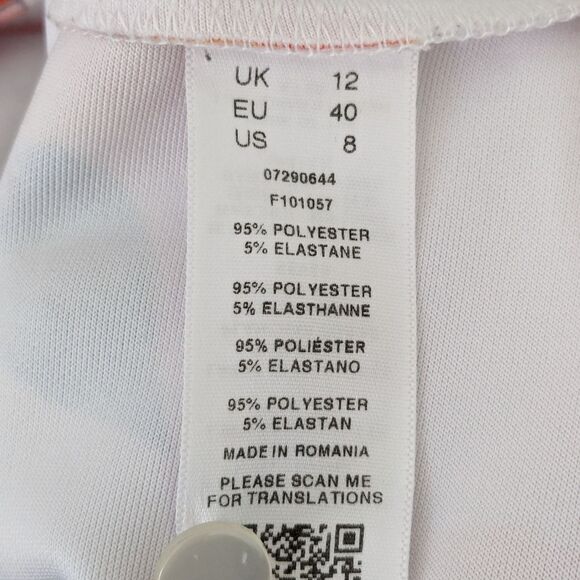 ASOS DESIGN Dress Women's sz 8 Floral Orange Pink Shift Bell Sleeves Zip Stretch - Picture 10 of 10